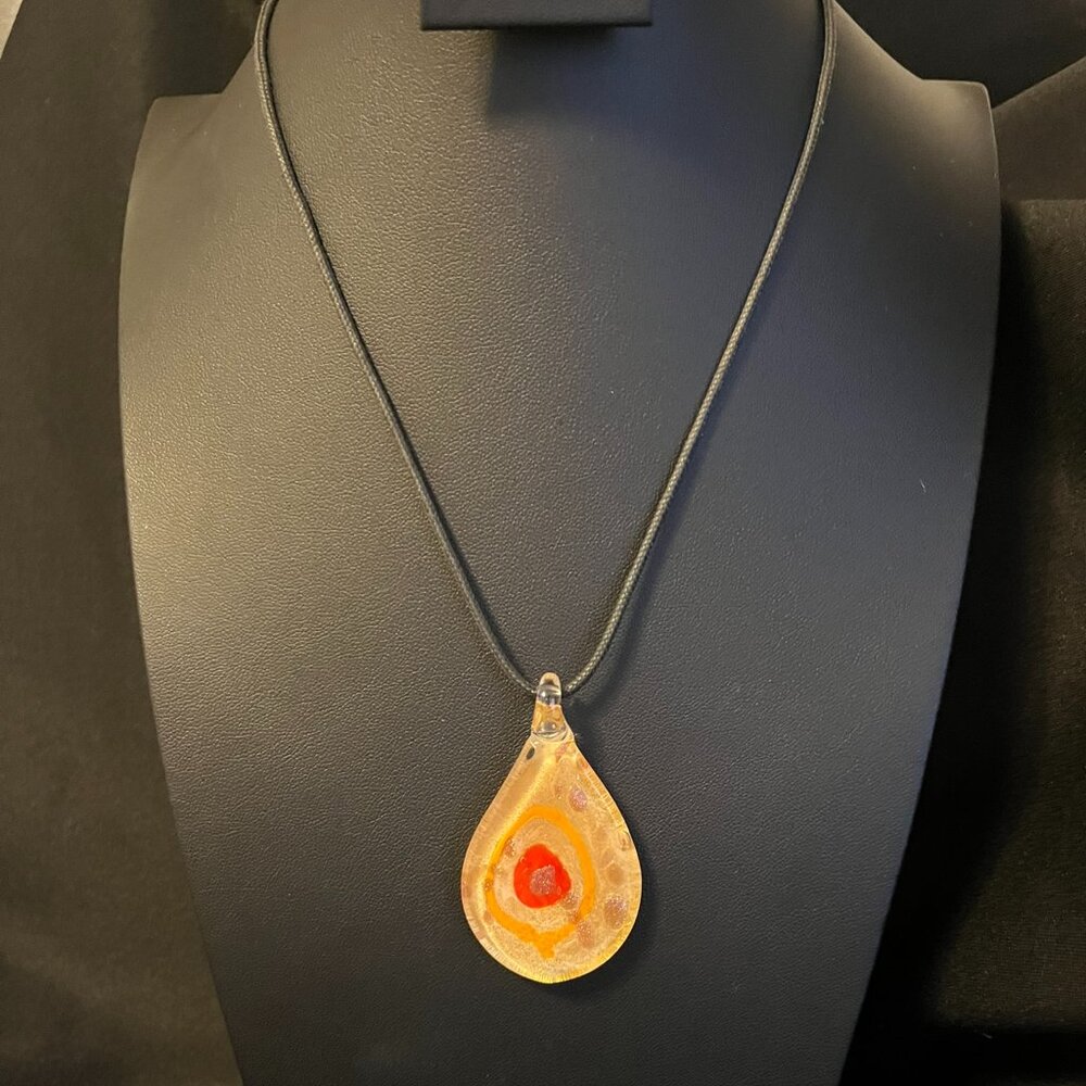 Lampwork & Dichroic Glass Pendant - Picture 2 of 8